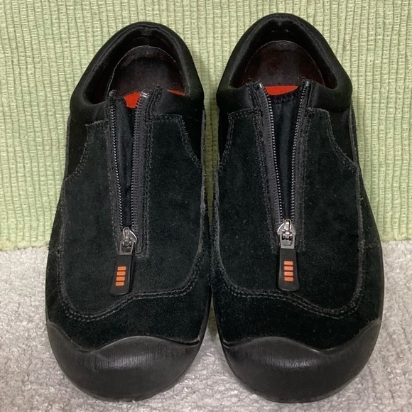 Lands' End Women's Black Suede All Weather Zip up Slip On Loafer Shoes Size 7.5B - Picture 5 of 11